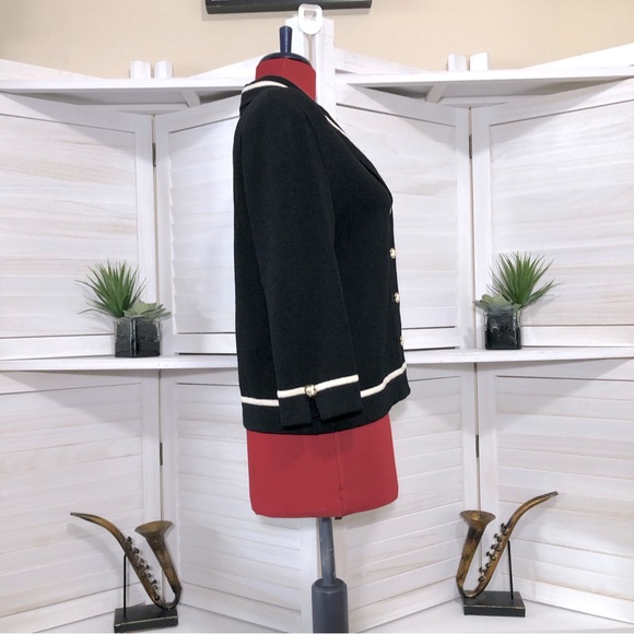 Vintage 90s St John Collections black and white cardigan sz 4 - Picture 6 of 9